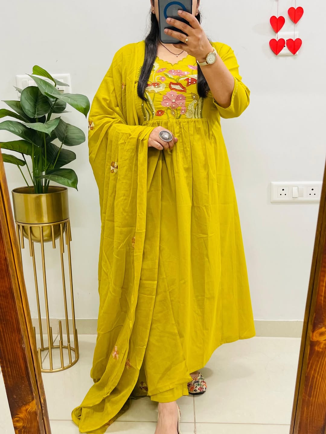 Yellow Embroidered Kurta Set with Dupatta – Festive Ethnic Wear