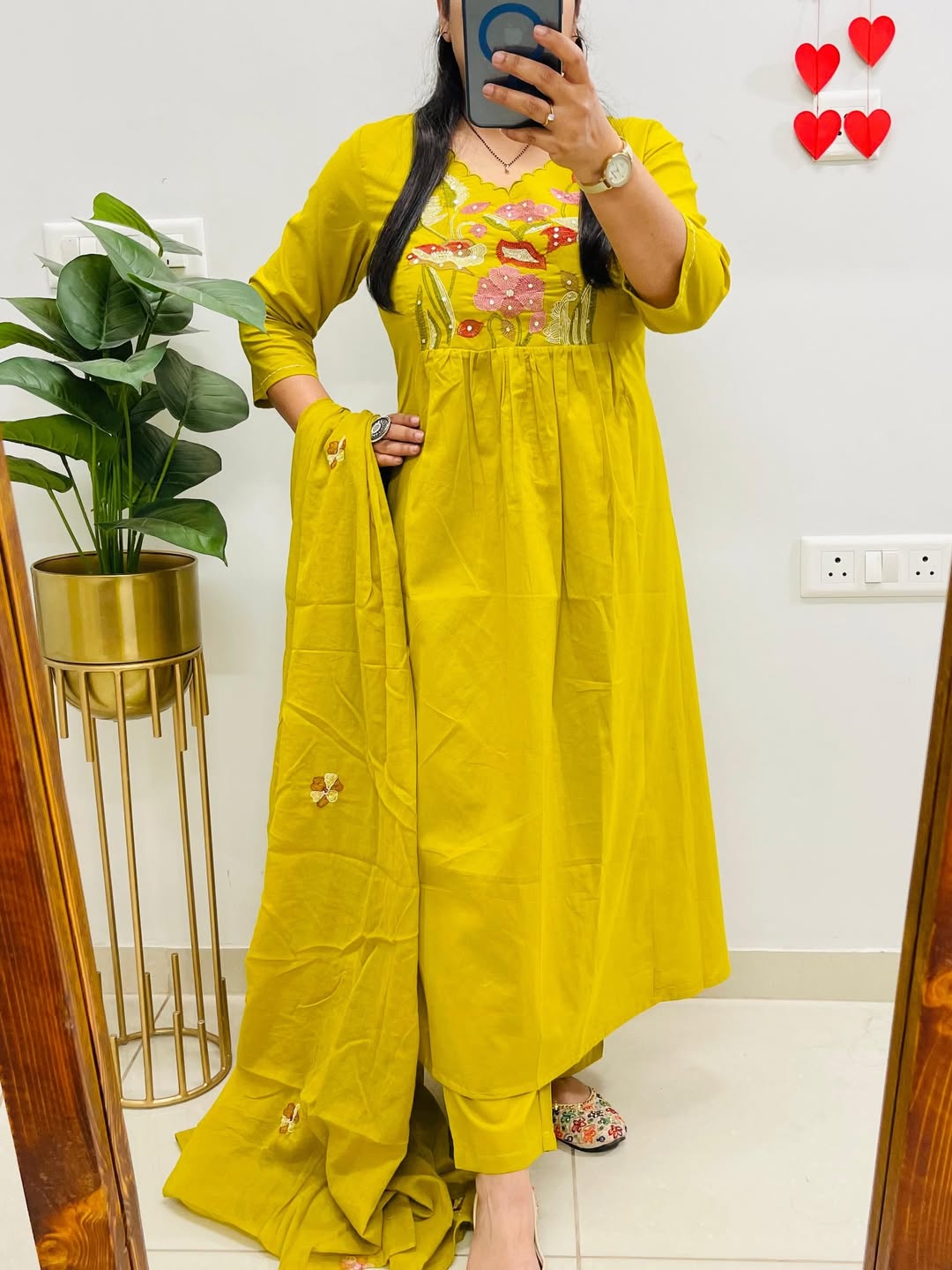 Yellow Embroidered Kurta Set with Dupatta – Festive Ethnic Wear