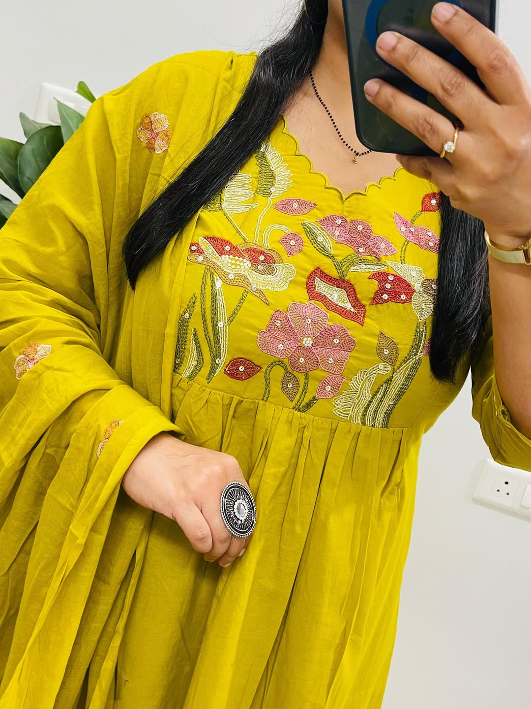 Yellow Embroidered Kurta Set with Dupatta – Festive Ethnic Wear